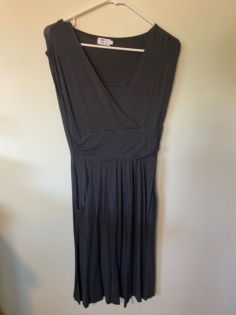 Happy Mama Dark Gray Women's Nursing Dress